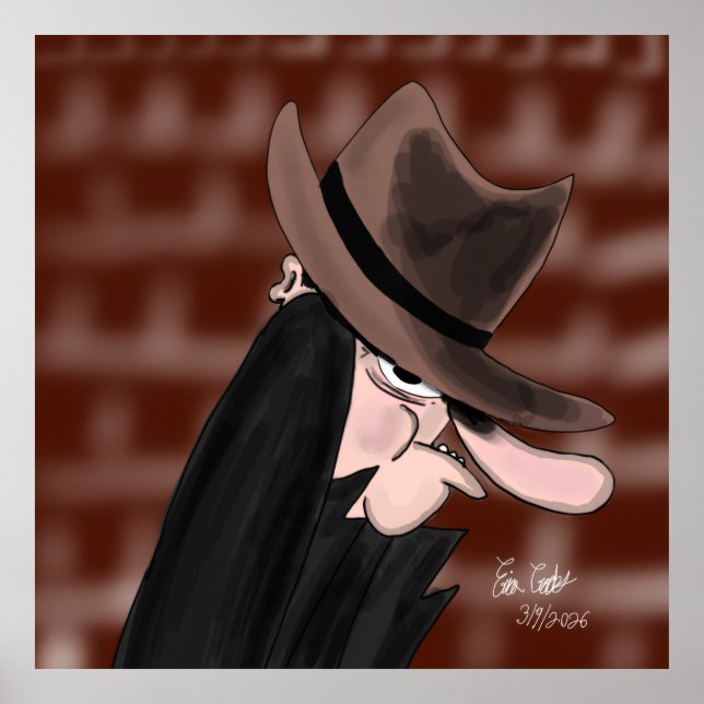 Poster Sneaky villain cartoon character (Frente)
