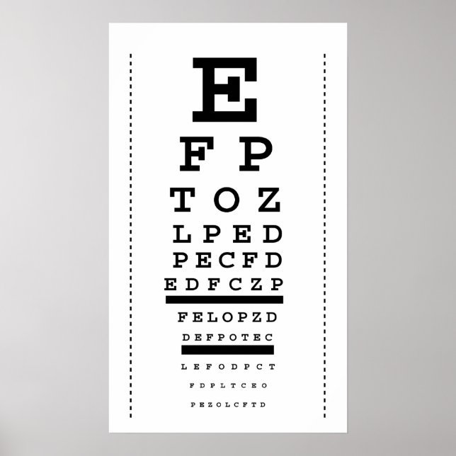 Poster Snellen eye chart (Frente)