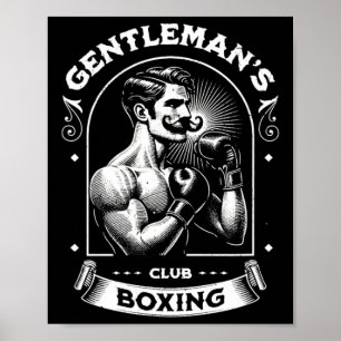 Poster #snirt Clube de Boxe Gentleman Retro Com Caixa Mot