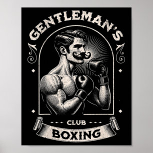 Poster #snirt Clube de Boxe Gentleman Retro Com Caixa Mot