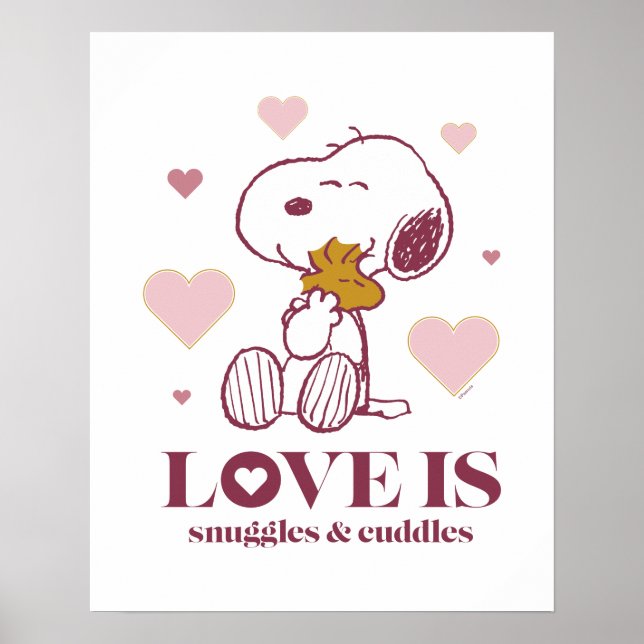 Poster Snoopy & Woodstock - O amor é Snuggles e Cuddles (Frente)