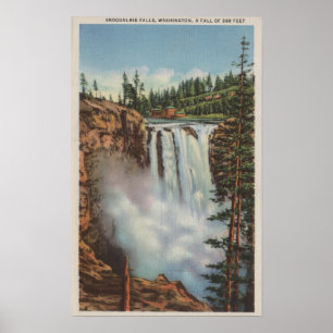 Pôster Snoqualmie Falls, WA - View of Falls at Top