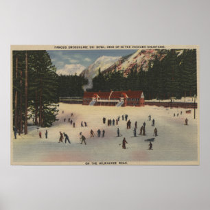 Pôster Snoqualmie Ski Area, WA - View of Ski