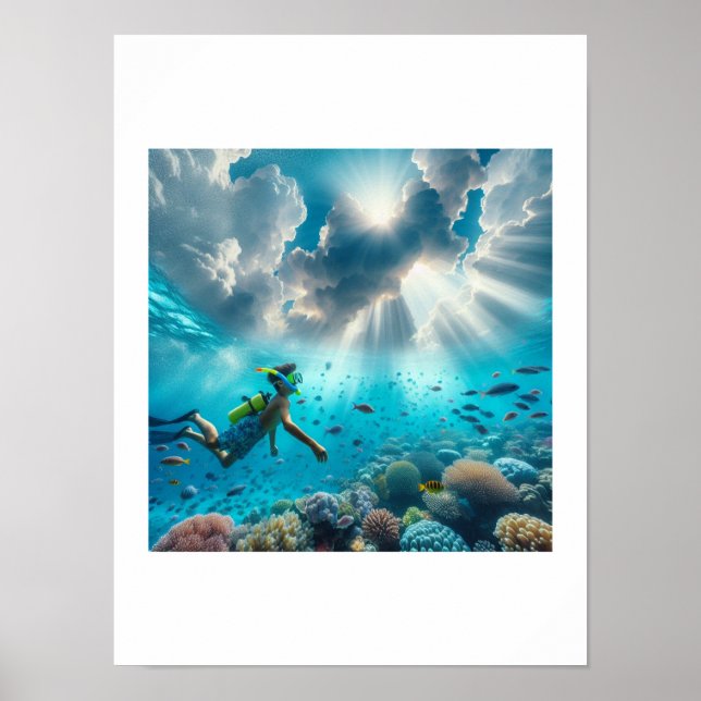 Poster Snorkeling num belo recife (Frente)