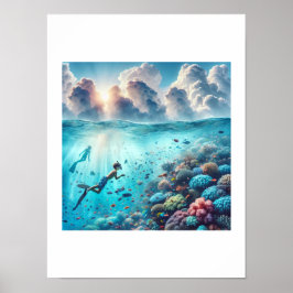Poster Snorkeling um belo recife de coral