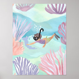 Poster Snorkeling um recife tropical