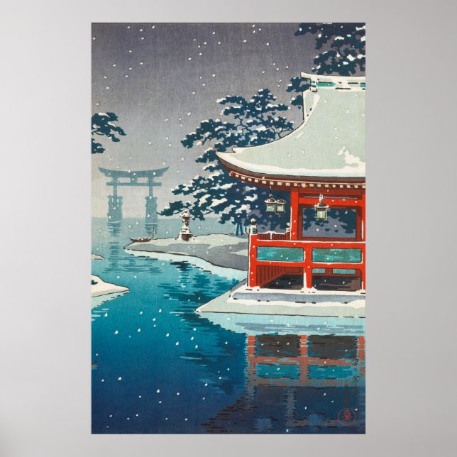 Poster Snow at Miyajima by Tsuchiya Koitsu (Frente)