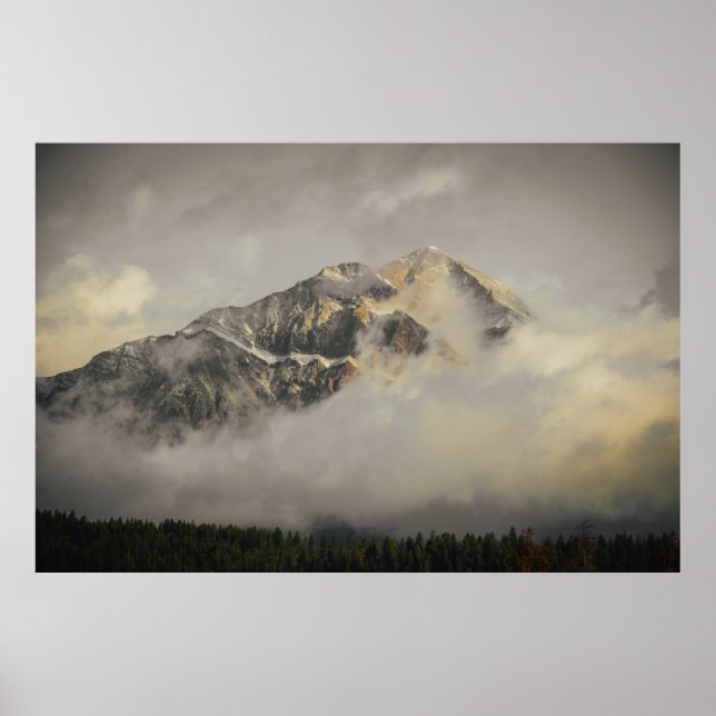 POSTER SNOW COVERED MOUNTAIN UNDER CLOUDY SKY DURING DAYT (Frente)