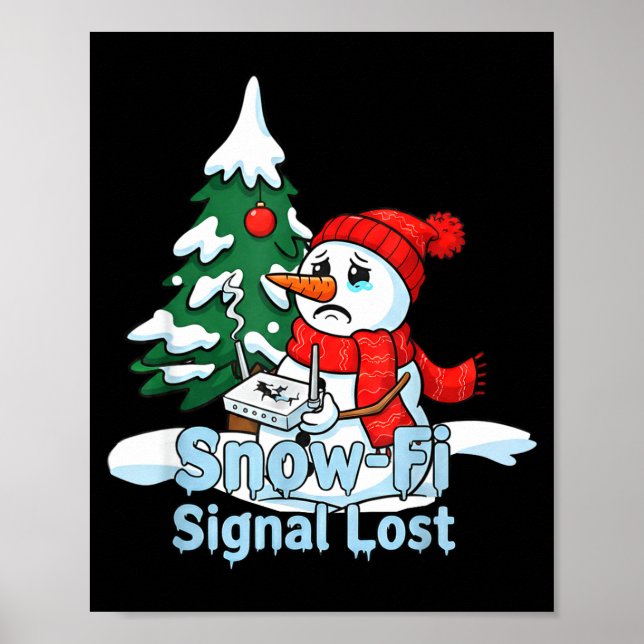 Poster Snow-fi Signal Lost Funny Snowman Christmas Art  (Frente)
