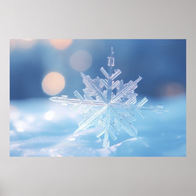 Poster Snow Flake Nature Serene Tranquil Peace (Frente)