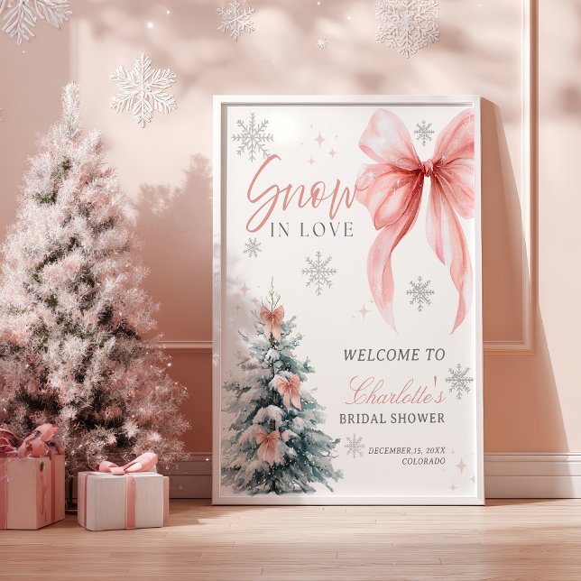 Poster Snow in Love Winter Wonderland Bridal Shower (Snow in Love Winter Wonderland Bridal Shower Poster)
