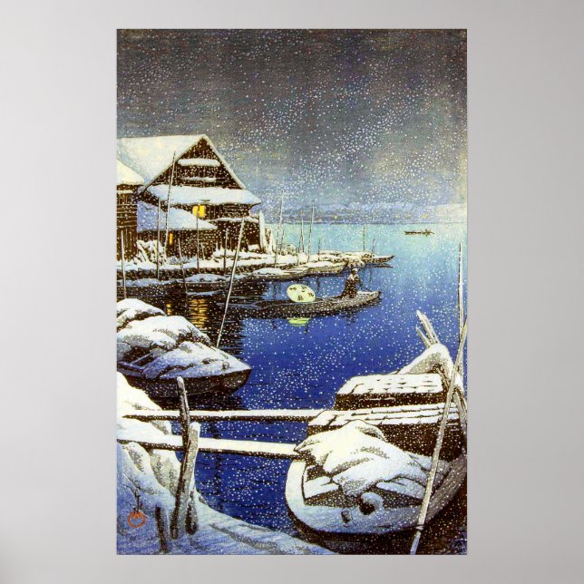 Poster Snow in Mukojima Kawase Hasui 1931  (Frente)