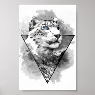 Poster Snow Leopard print