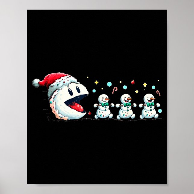 Poster Snow Man Xmas Tee Snowman Gamer  (Frente)