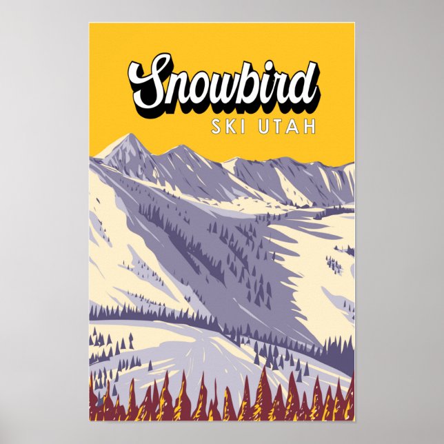 Poster Snowbird Ski Area Winter Utah Vintage (Frente)