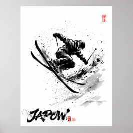 Poster Snowboard Brush Art - Skier Slush