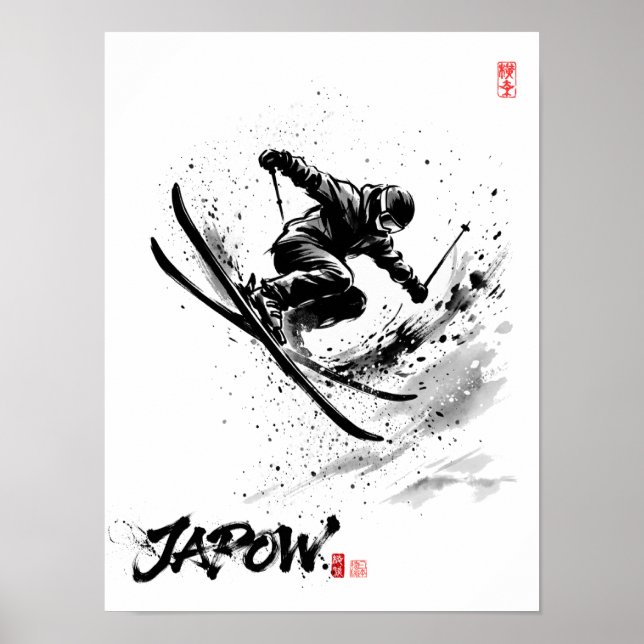 Poster Snowboard Brush Art - Skier Slush (Frente)