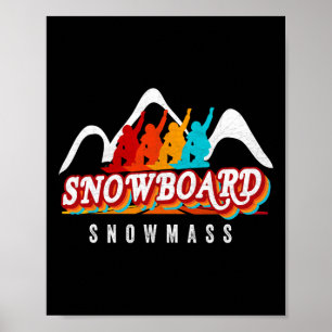 Poster Snowboard Co-Diversão Ski Colorado Mountain Sn