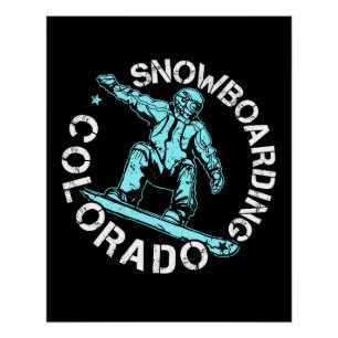 Pôster Snowboard Colorado Snowboarder Souvenir
