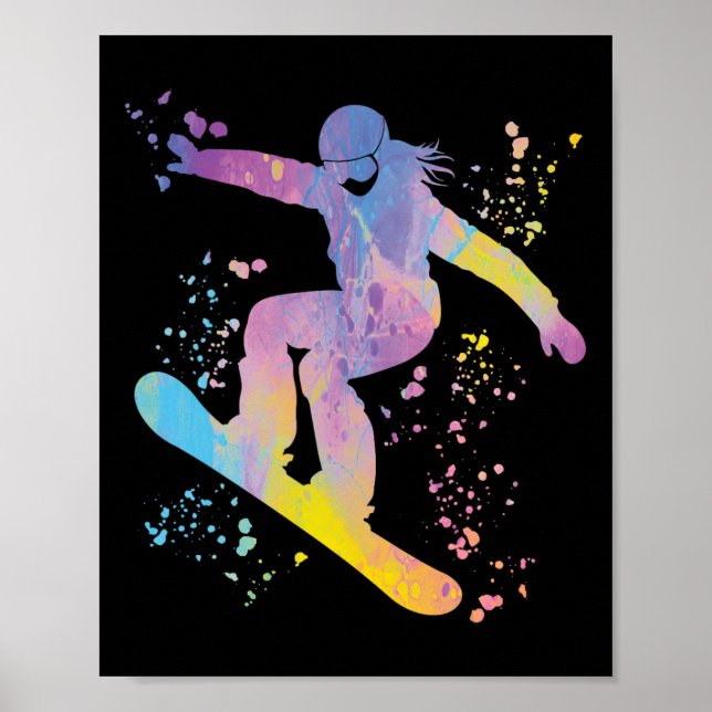 Poster Snowboard Colorida Snowboard &# (Frente)