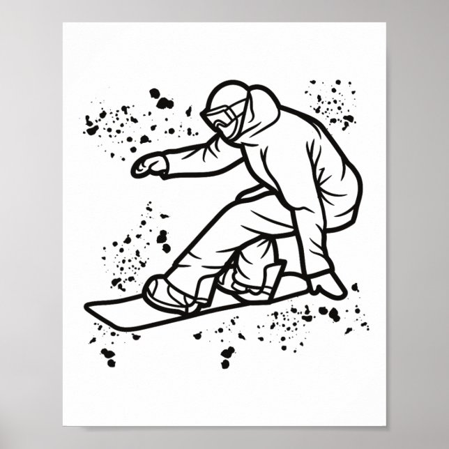 Poster Snowboard Colorida Snowboard &# (Frente)