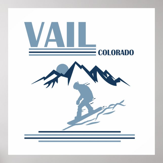 Poster Snowboard do Vail Colorado (Frente)