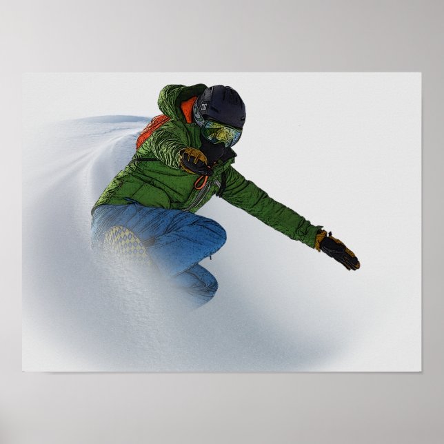 Poster Snowboard Em Pó (Frente)