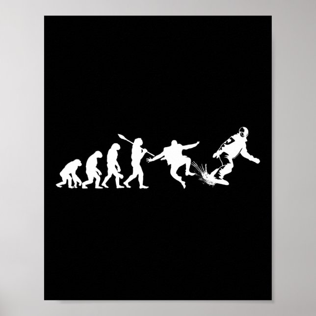 Poster Snowboard Evolution Engraçado Snowboarder (Frente)