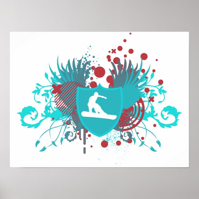 Pôster snowboard hi-fi (Frente)