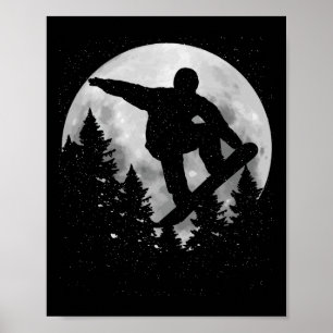 Poster Snowboard Moon Snowboard Winter Sports Snowboar