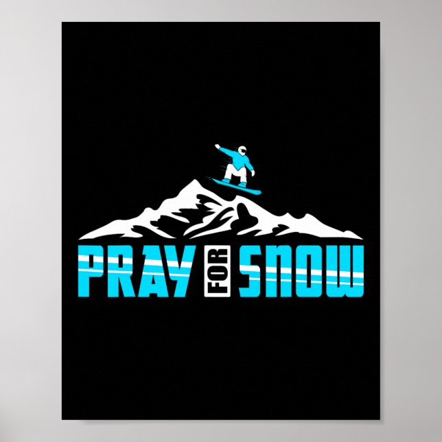 Poster Snowboard Para Rezar Neve Jesus (Frente)