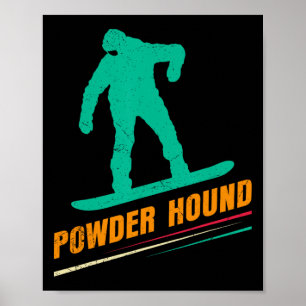 Poster Snowboard Power Hound Engraçado Crianças de Snowbo