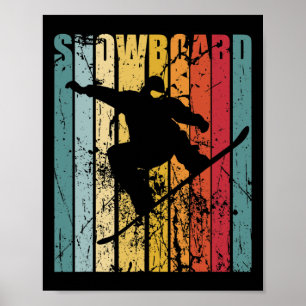 Poster Snowboard Retro Snowboard Ski Vacinação de Esqui S