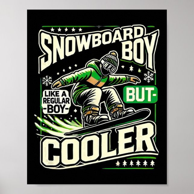 Poster Snowboard Shirt Boys Snowboarder Snowboard Love (Frente)
