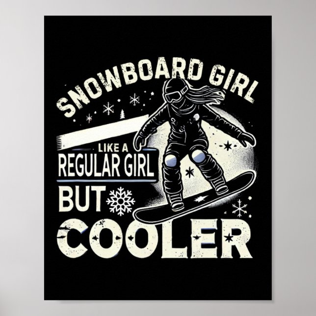 Poster Snowboard Shirt Girls Snowboarder Snowboard Lov (Frente)