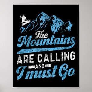 Poster Snowboard Snowboard As Montanhas Chamam A