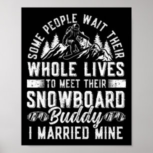 Poster Snowboard Snowboard Casamento Wife Husband Weddi