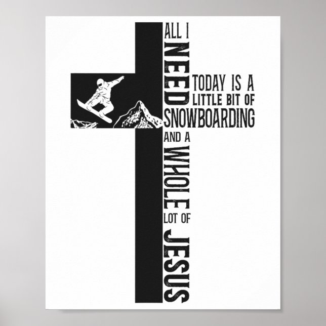 Poster Snowboard Snowboard Jesus Faith Cross (Frente)