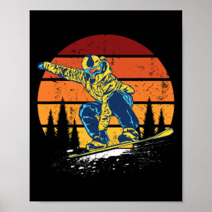 Poster Snowboard Snowboard Snowboarder Vintage Winter