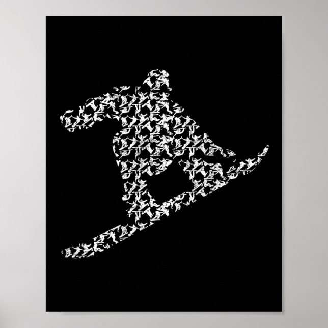 Poster Snowboard Snowboard Snowboarders Silhouette I S (Frente)