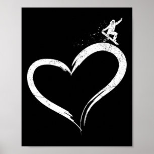 Poster Snowboard Snowboard Vintage Heart