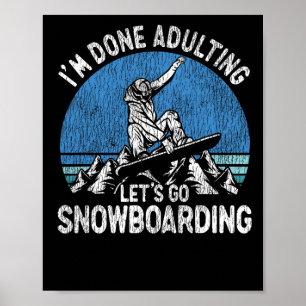 Poster Snowboard Snowboard Vintage Retro Estou pronto
