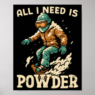 Poster Snowboard Snowboard Vintage Retro Tudo O Que Preci