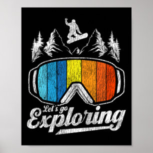 Poster Snowboard Snowboard Vintage Retro Vamos Go Expl