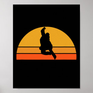 Poster Snowboard Snowboarder Snow Snow Snow Winter Sunset