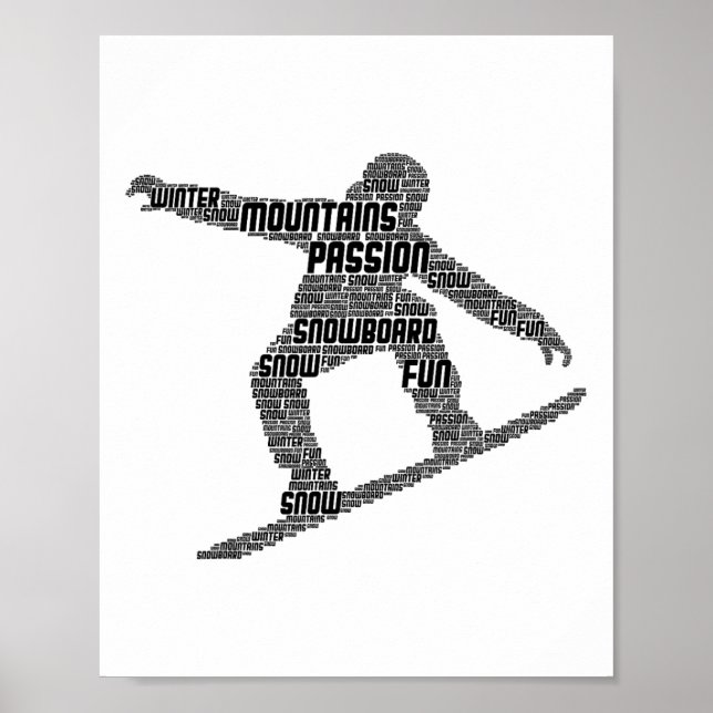 Poster Snowboard Snowboarder Snowboard Boys Men Kids (Frente)