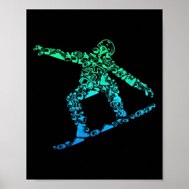 Poster Snowboard Snowboarder Snowboard Men Meninos (Frente)