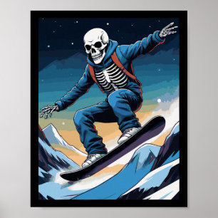 Poster Snowboard Streetwear Snowboard Skull Snowboarde