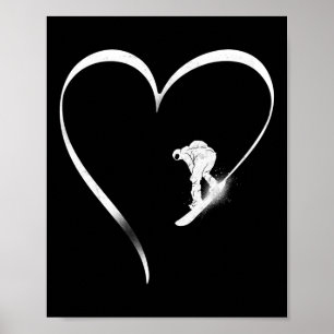 Poster Snowboard trilha coração de vespa