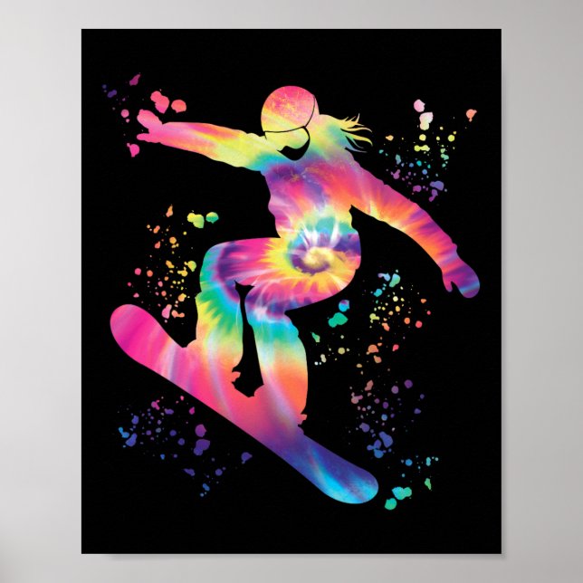 Poster Snowboarder Colorida Snowboard Snowboard (Frente)